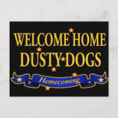 Welkom thuisdeusty-honden briefkaart (Voorkant)