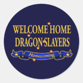 Welkom thuisdrakenspelers ronde sticker (Voorkant)