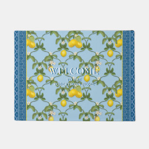 Welkom thuisfamilienaam Citrus Lemon Trellis Art Deurmat