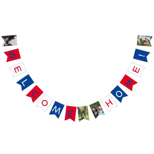 Welkom thuisfotobanner vlaggetjes (Alle)