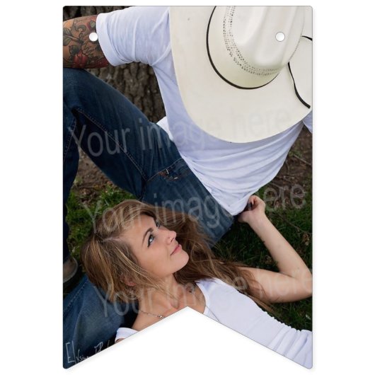 Welkom thuisfotobanner vlaggetjes (Eerste vlag)