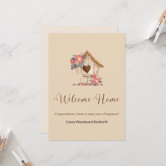 Welkom Thuisgebruiker - Gefeliciteerd Kaart (Voorkant / Achterkant in situ)