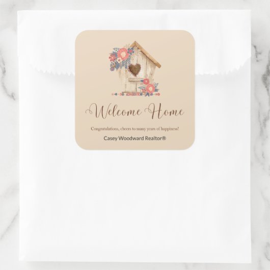 Welkom Thuisgebruiker - Gefeliciteerd Vierkante Sticker (Tas)