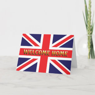 Welkom thuiskaart met een Union Jack Kaart