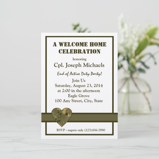 Welkom thuisleger kaart (Staand voorkant)