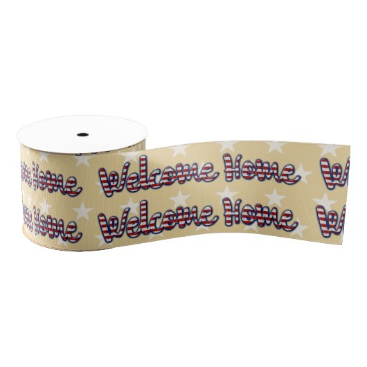 Welkom thuismilitair * kies achtergrondkleur grosgrain lint (Spoel)