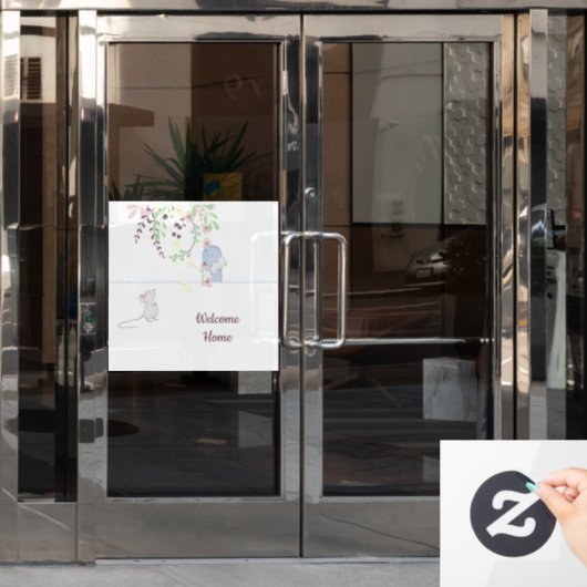 Welkom thuismuizen in Huis aangepaste tekst Raamsticker (Kantoordeur)