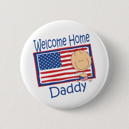 Welkom thuispapa vlag Baby Ronde Button 5,7 Cm (Voorkant)