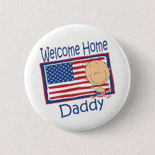 Welkom thuispapa vlag Baby Ronde Button 5,7 Cm