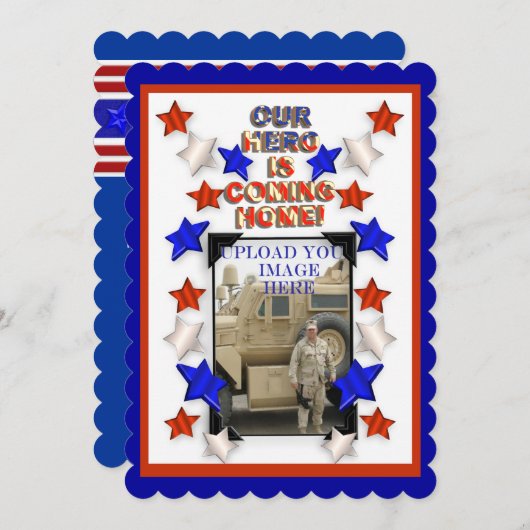 Welkom thuispartij Militair Patriottisch Amerikaan Kaart (Voorkant / Achterkant)