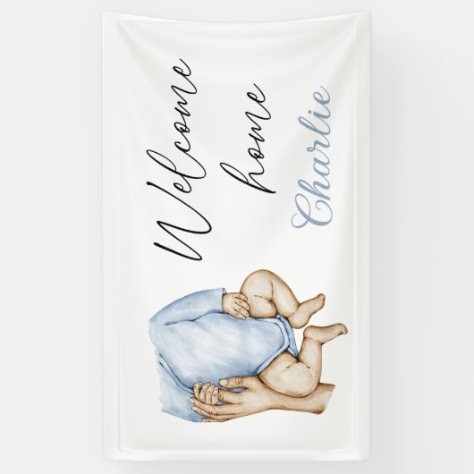 Welkom thuispasgeboren baby banner (Verticaal)