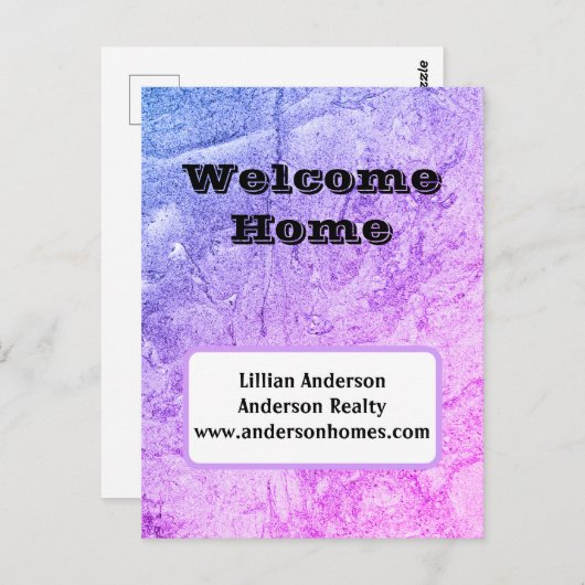 Welkom thuispastel Dank u voor de echte leefomgevi Briefkaart (Voorkant / Achterkant)