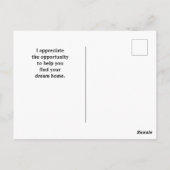 Welkom thuispastel Dank u voor de echte leefomgevi Briefkaart (Achterkant)