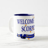 Welkom thuisscoreborden tweekleurige koffiemok (Voorkant links)