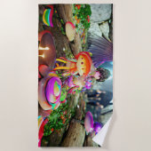 Welkom thuisstrand champignons en feesten strandlaken (Voorkant)