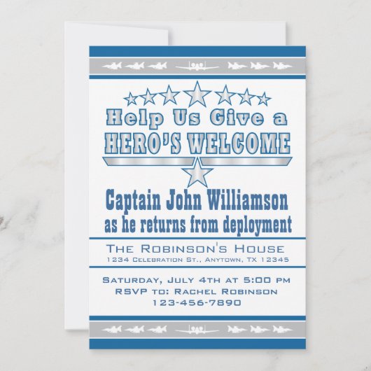 Welkom thuisuitnodiging van de luchtmacht Hero Kaart (Voorkant)