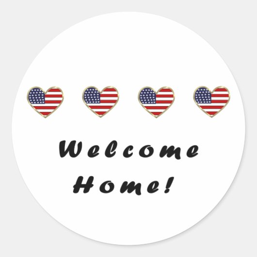 Welkom thuisvlaggen ronde sticker (Voorkant)