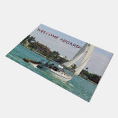 Welkom thuiswinkelwagen deurmat (Schuin)