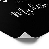 Welkom Trendy Script Black Wedding Poster (Hoek)