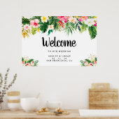 Welkom tropisch bruiloft poster (Keuken)