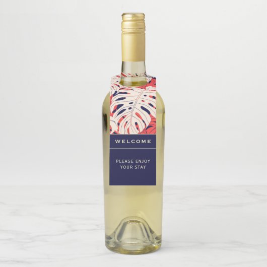 Welkom | Tropisch palm Leaf | Vakantierbout Flessenhanger (Op fles)