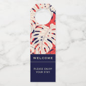 Welkom | Tropisch palm Leaf | Vakantierbout Flessenhanger (Voorkant)