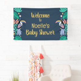 Welkom! Tropisch Toucan Bird Baby shower Spandoek