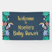 Welkom! Tropisch Toucan Bird Baby shower Spandoek (Horizontaal)