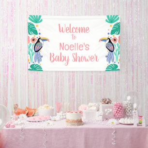 Welkom! Tropisch Toucan Bird Baby shower Spandoek