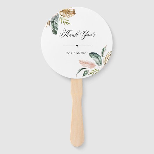 Welkom Tropische Leaves Summer Weduwen Handwaaier (Achterkant)