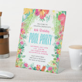 Welkom Tropische zomervakantie Luau Pool Reclamebord Met Voetstuk (Insitu)