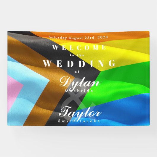 Welkom Trouw Pride Vlag Typografie Spandoek (Horizontaal)