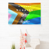Welkom Trouw Pride Vlag Typografie Spandoek (Insitu)