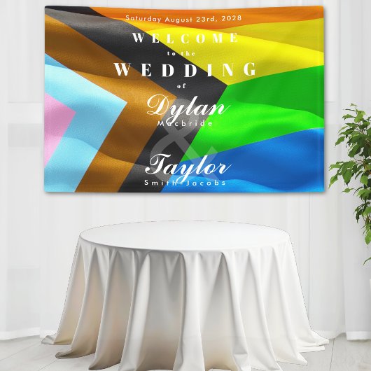 Welkom Trouw Pride Vlag Typografie Spandoek
