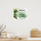 Welkom Trouw Tropisch Palm Bord Poster (Keuken)