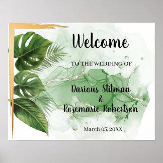 Welkom Trouw Tropisch Palm Bord Poster