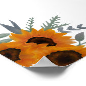 Welkom Trouw Zonnebloem Groene Poster (Hoek)