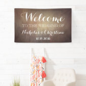 Welkom Trouwbanner Rustic Gold Spandoek (Insitu)