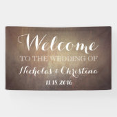 Welkom Trouwbanner Rustic Gold Spandoek (Horizontaal)