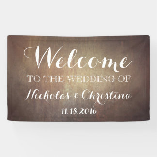 Welkom Trouwbanner Rustic Gold Spandoek