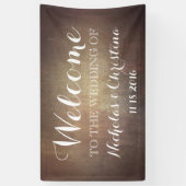 Welkom Trouwbanner Rustic Gold Spandoek (Verticaal)