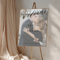 Welkom trouwbare affiche met foto