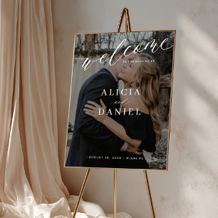 Welkom trouwbare affiche met foto poster