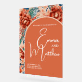 Welkom Trouwbord | Boho Terracotta Floral Acryl Bord (Hoek)