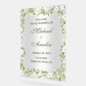 Welkom Trouwbord boho wit olijfgroen bloemen Acryl Bord (Hoek)