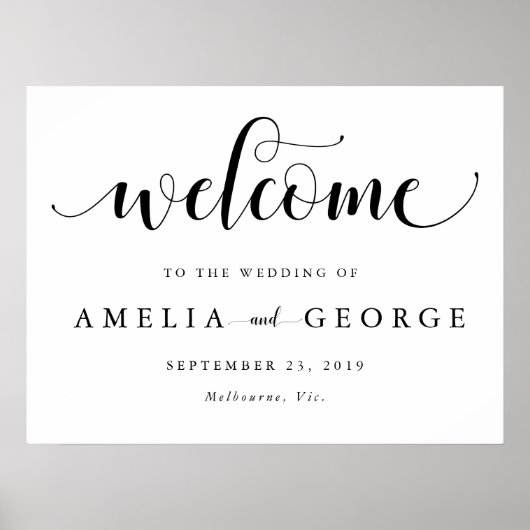 Welkom trouwbord poster (Voorkant)