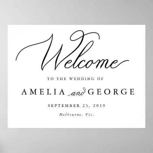 Welkom trouwbord poster (Voorkant)