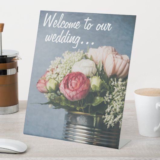 Welkom trouwbord... reclamebord met voetstuk (Insitu)
