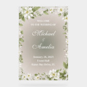 Welkom Trouwbord wit olijfgroen boho bloemen Acryl Bord (Voorkant)