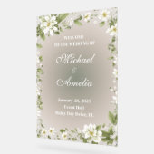 Welkom Trouwbord wit olijfgroen boho bloemen Acryl Bord (Hoek)